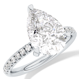 Pear Hidden Halo Pave Lab Grown Diamond Engagement Ring