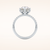 2.84 CT Pear Shaped Hidden Halo & Pave Moissanite Engagement Ring