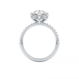 Pear Hidden Halo Pave Lab Grown Diamond Engagement Ring