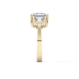 Emerald Three Stone Lab Grown Diamond Engagement Ring