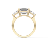 Emerald Three Stone Lab Grown Diamond Engagement Ring