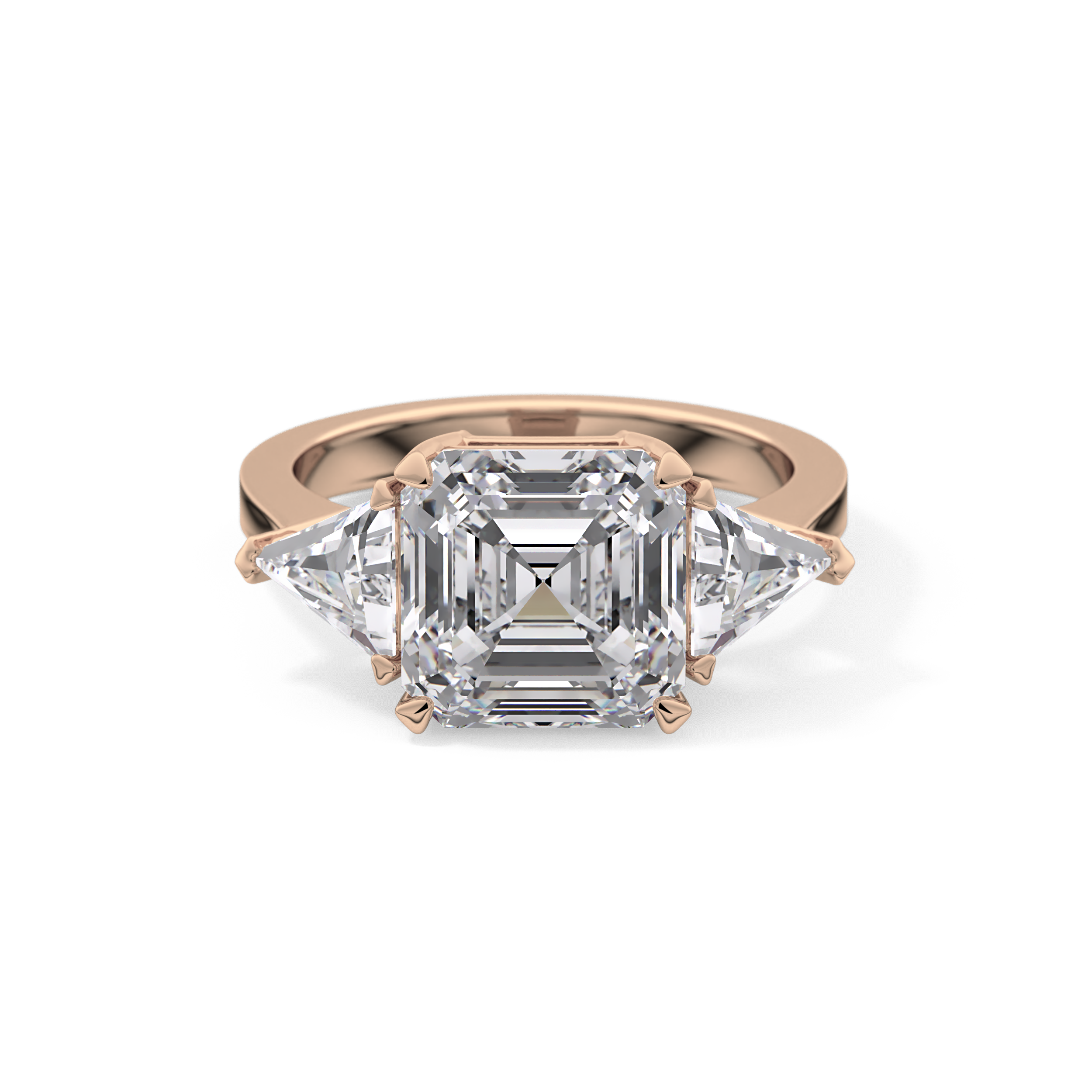 Emerald Three Stone Lab Grown Diamond Engagement Ring