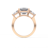 Emerald Three Stone Lab Grown Diamond Engagement Ring