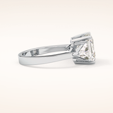 3.78 CT Asscher Shaped Three Stone Moissanite Engagement Ring
