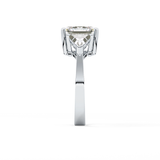 Emerald Three Stone Lab Grown Diamond Engagement Ring