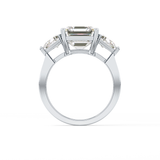 Emerald Three Stone Lab Grown Diamond Engagement Ring