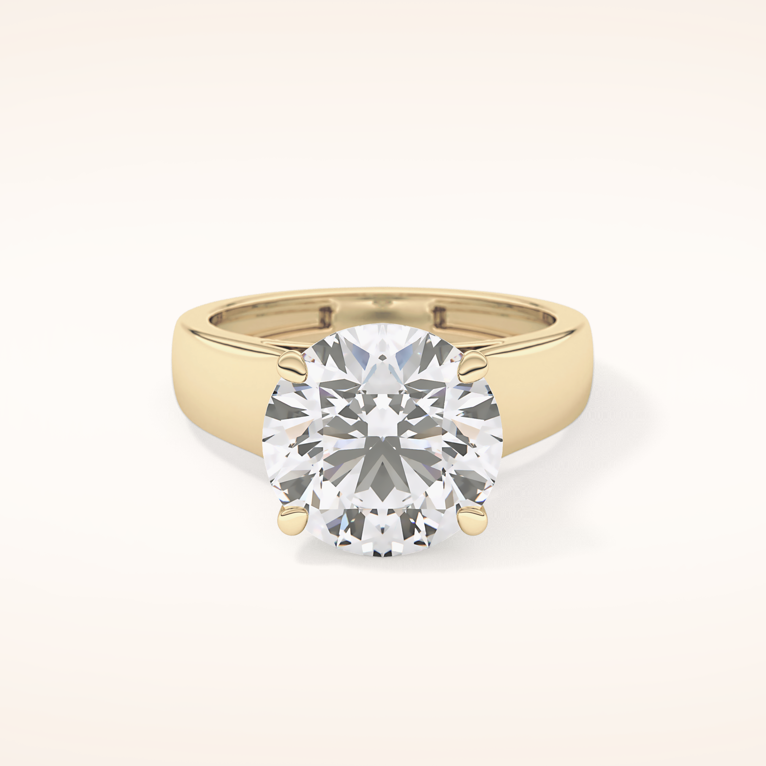 4.76 CT Round Shaped Solitaire Moissanite Engagement Ring