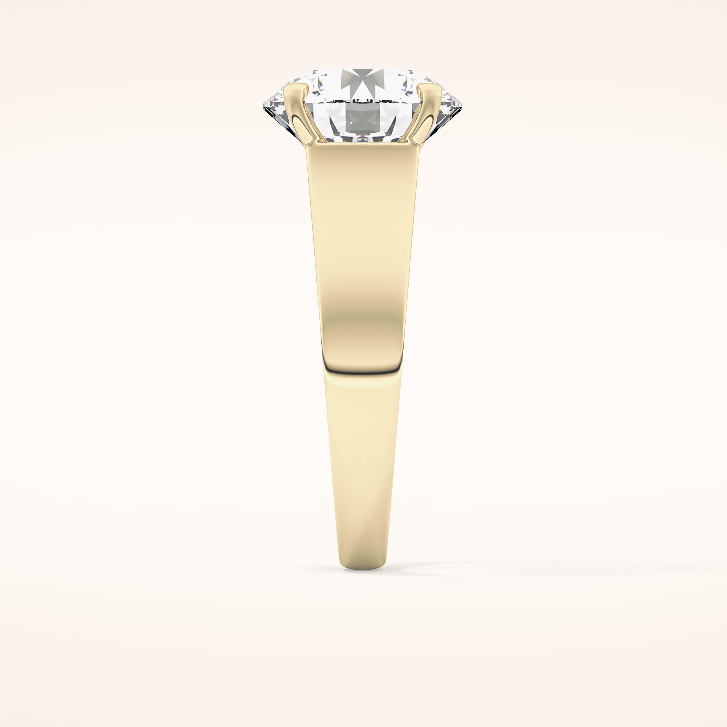 4.76 CT Round Shaped Solitaire Moissanite Engagement Ring