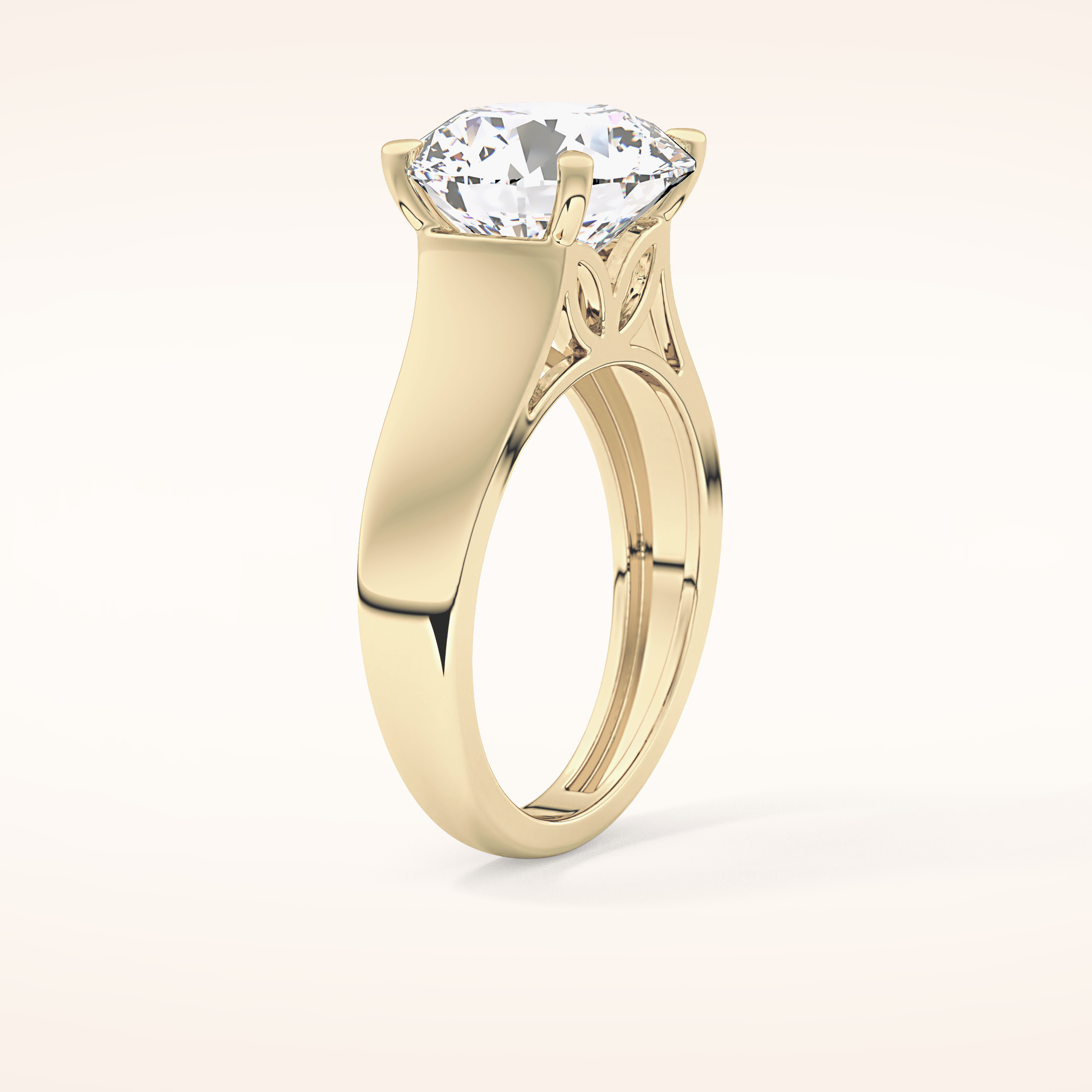4.76 CT Round Shaped Solitaire Moissanite Engagement Ring