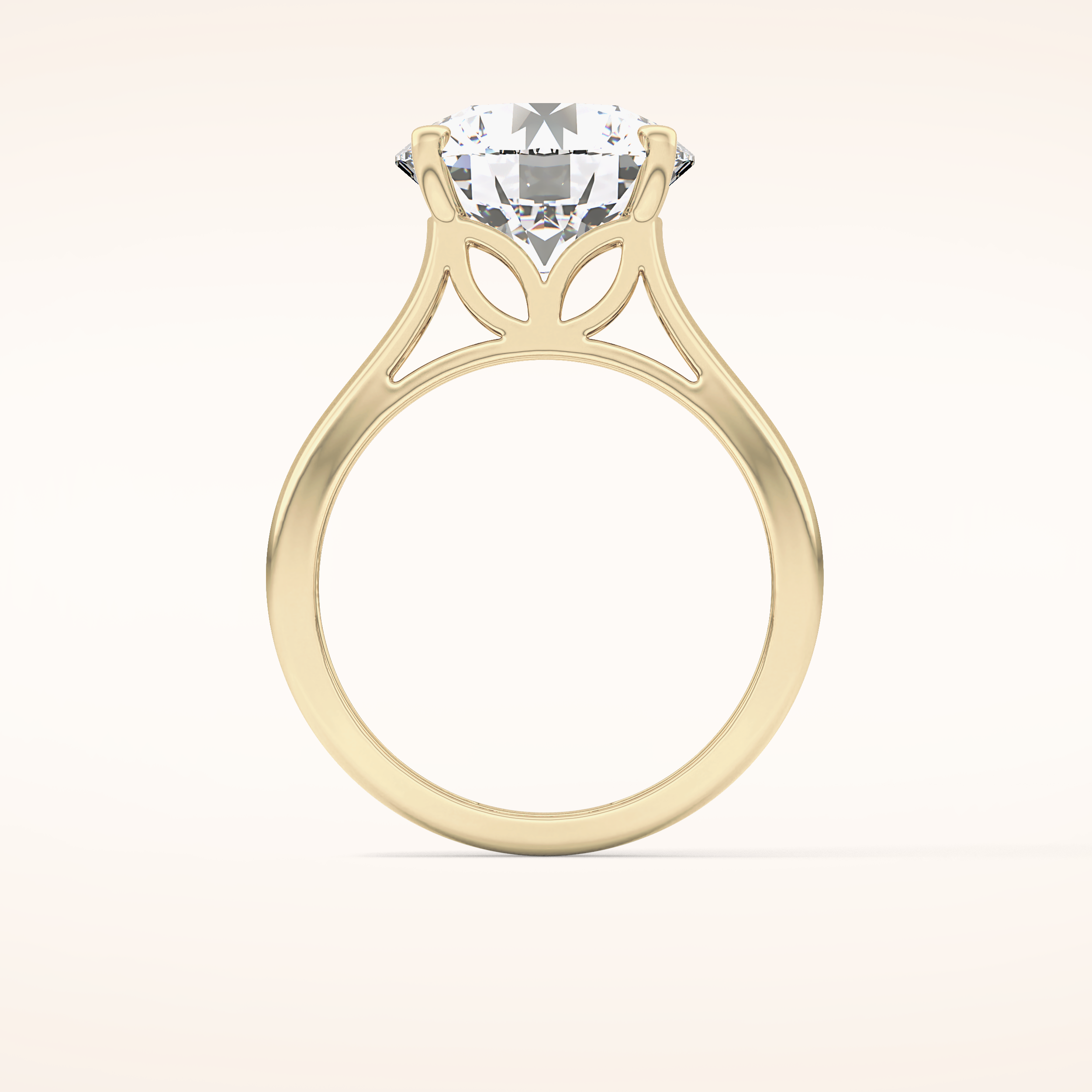 4.76 CT Round Shaped Solitaire Moissanite Engagement Ring