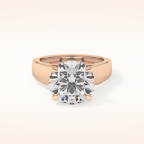 4.76 CT Round Shaped Solitaire Moissanite Engagement Ring