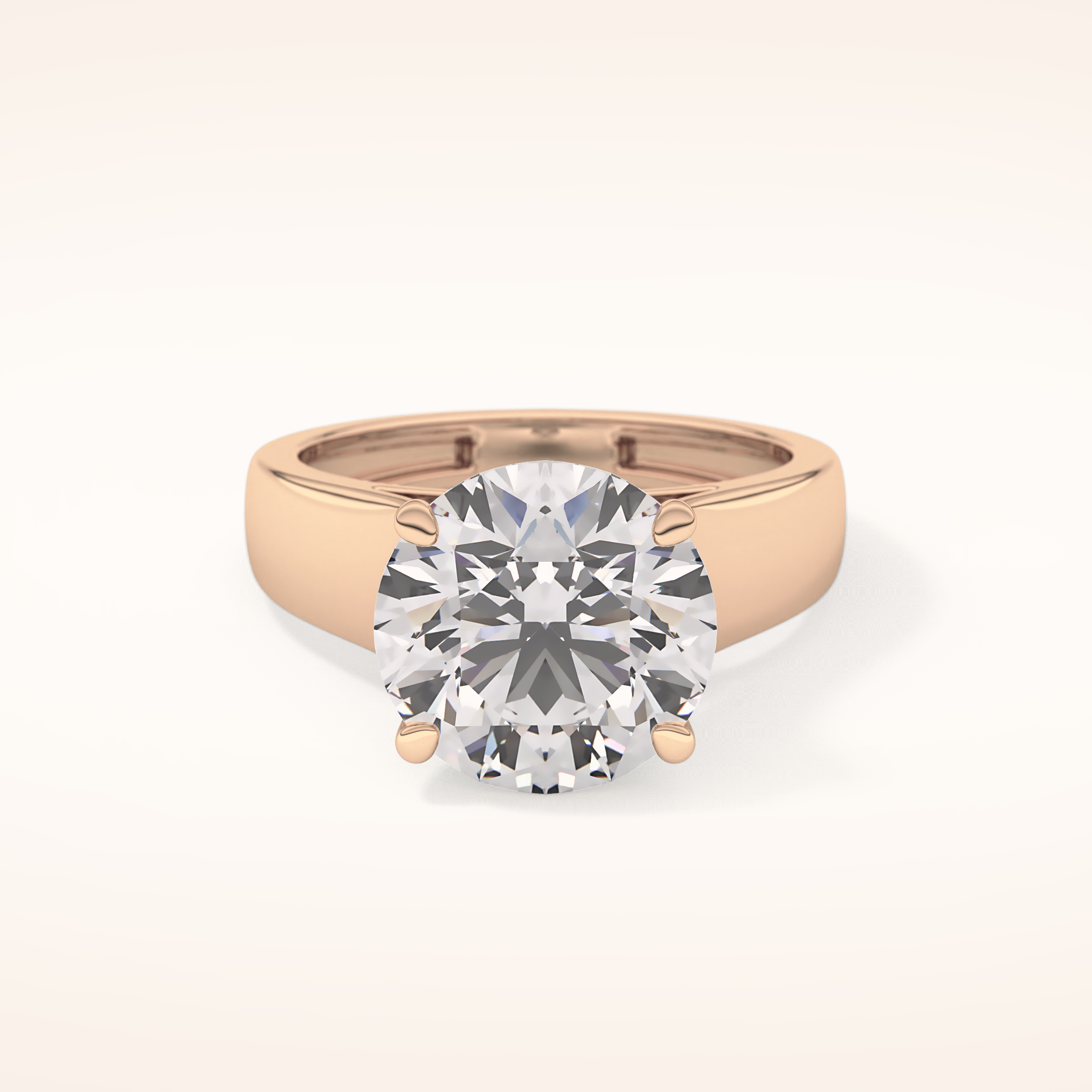 4.76 CT Round Shaped Solitaire Moissanite Engagement Ring