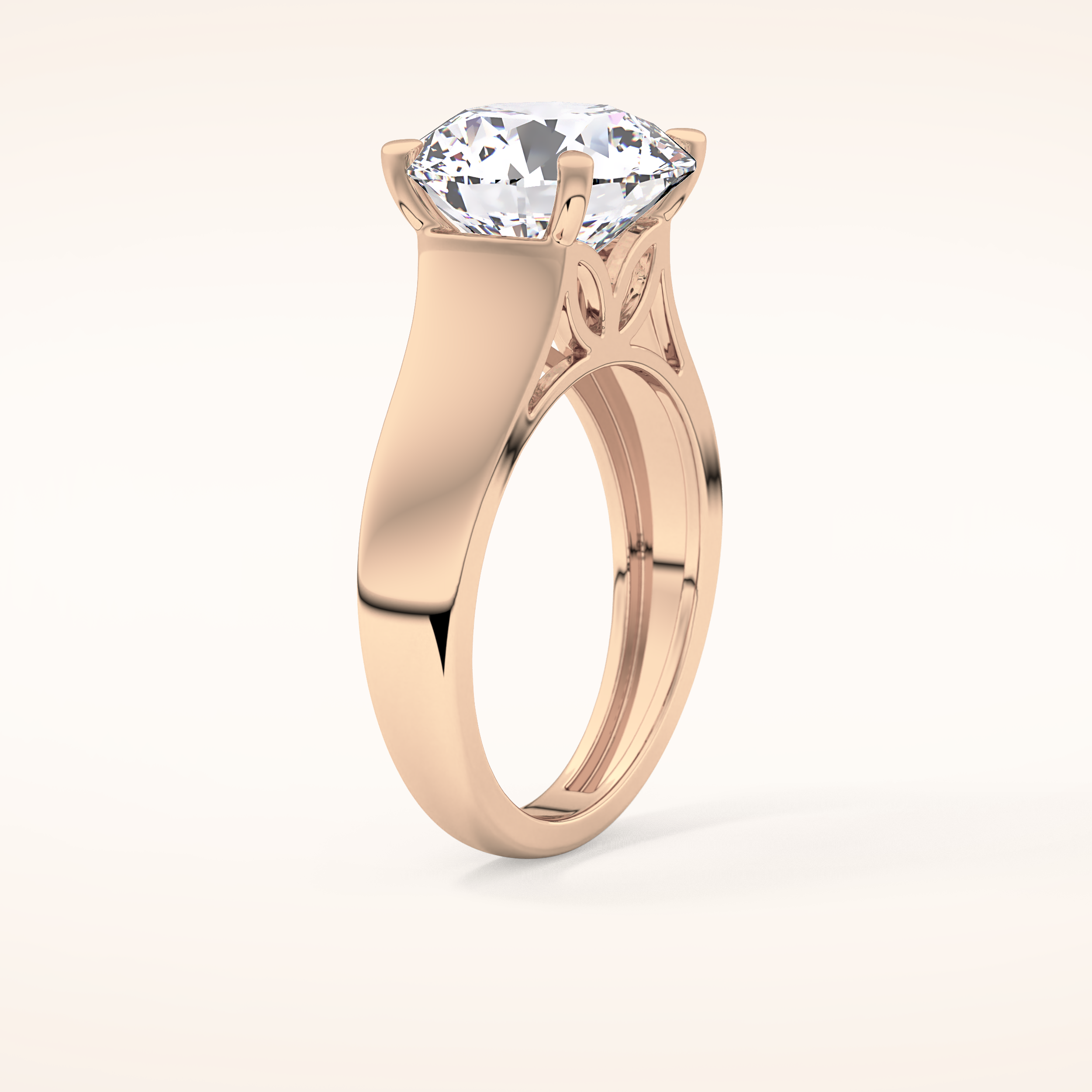 4.76 CT Round Shaped Solitaire Moissanite Engagement Ring
