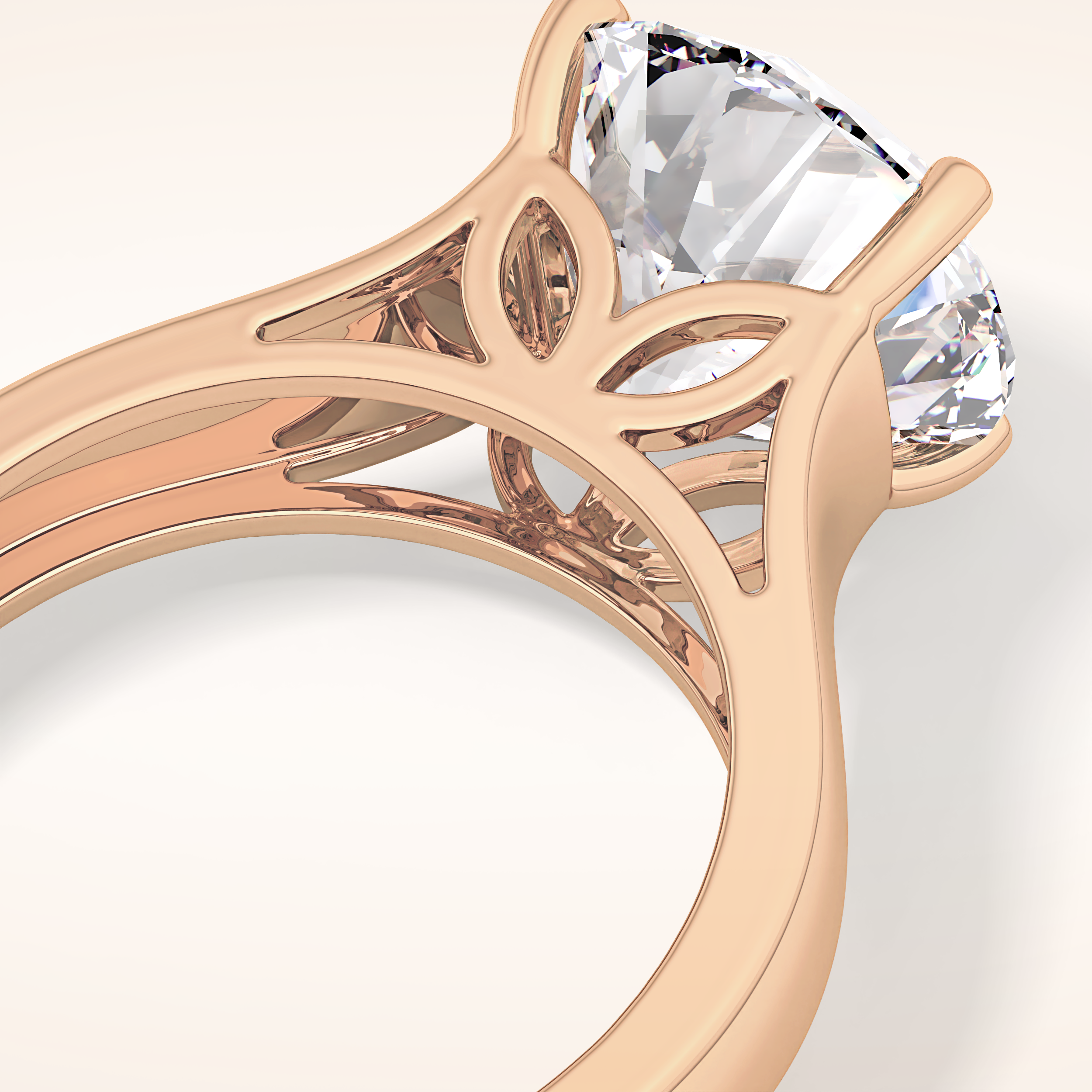 4.76 CT Round Shaped Solitaire Moissanite Engagement Ring
