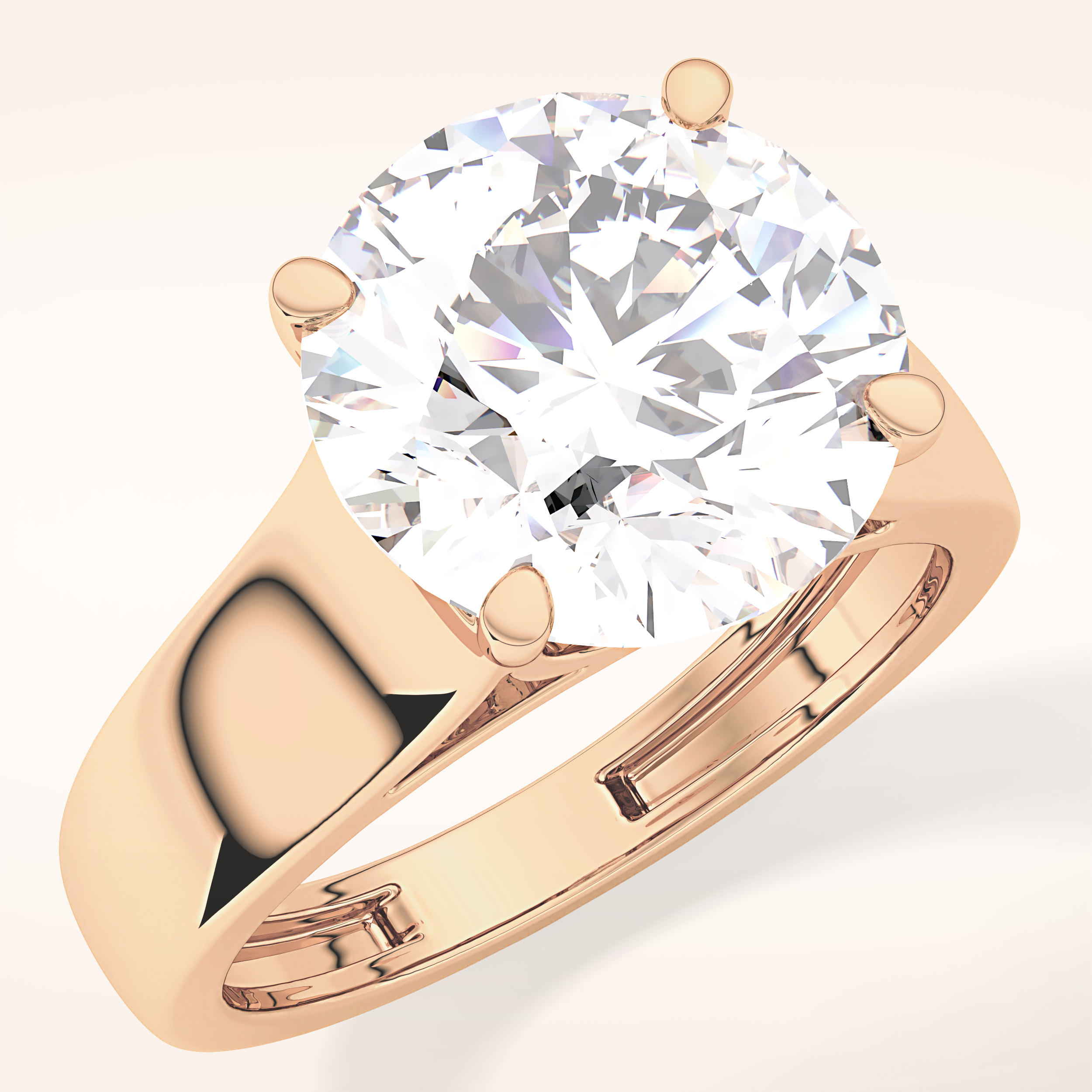 4.76 CT Round Shaped Solitaire Moissanite Engagement Ring