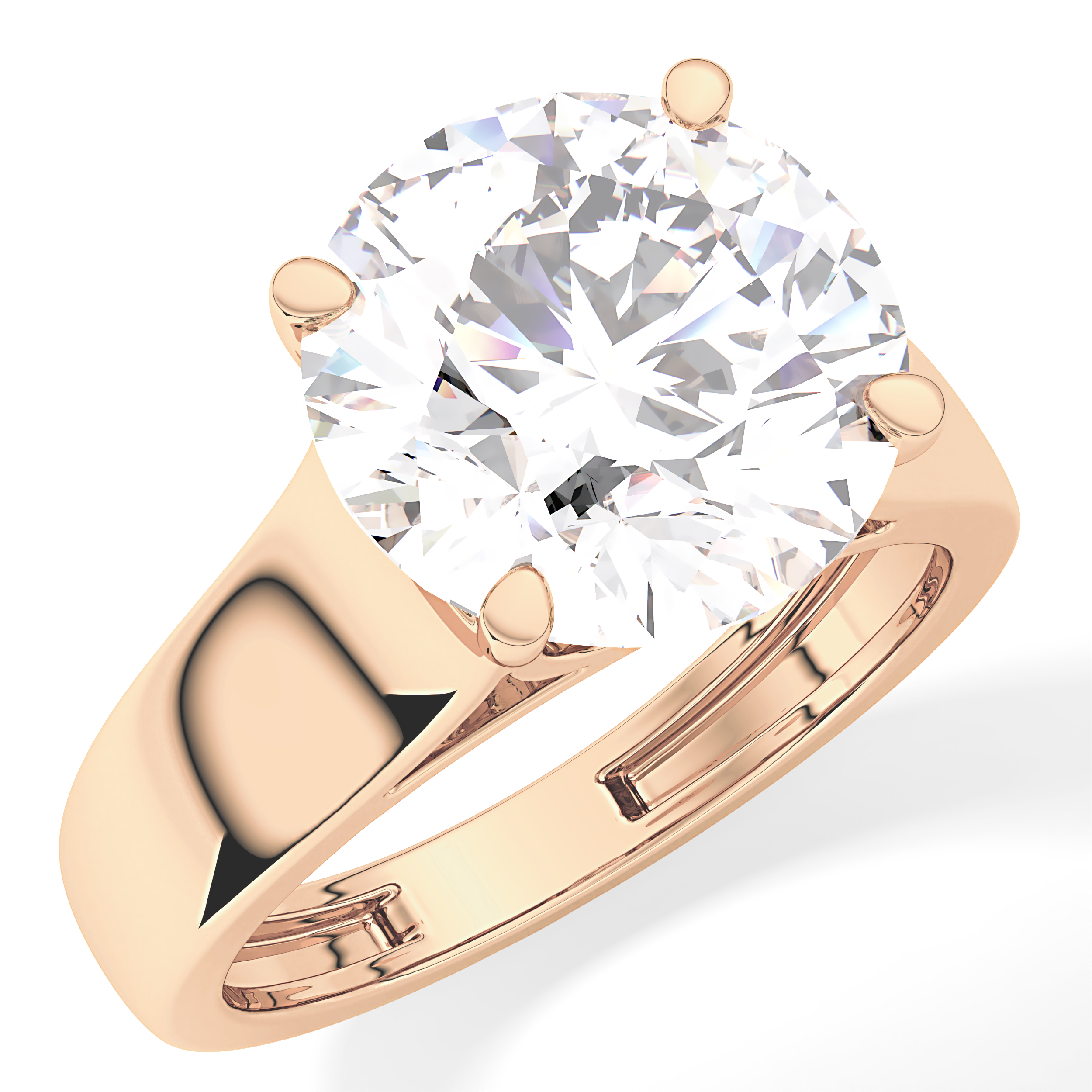 Round Solitaire Lab Grown Diamond Engagement Ring