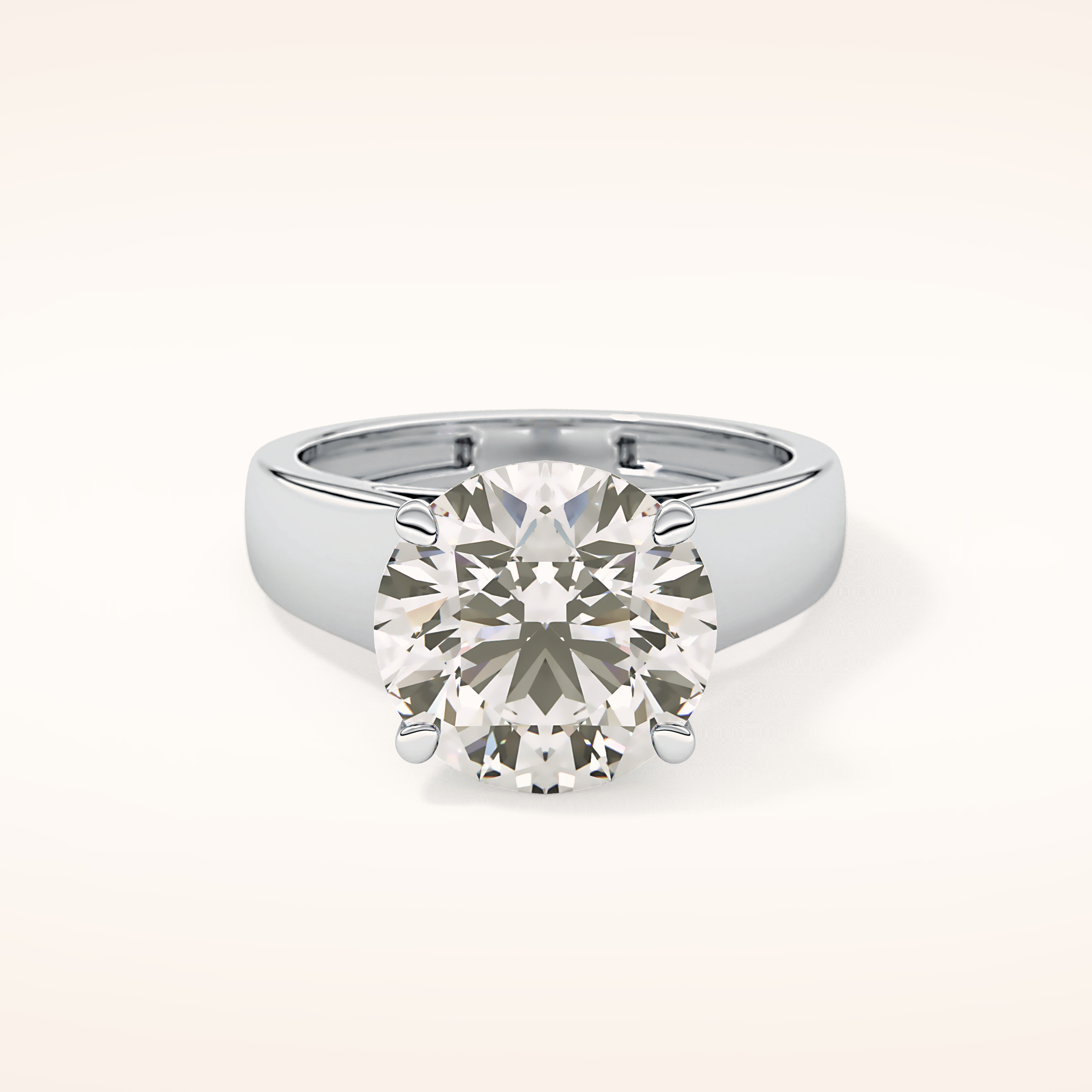 4.76 CT Round Shaped Solitaire Moissanite Engagement Ring