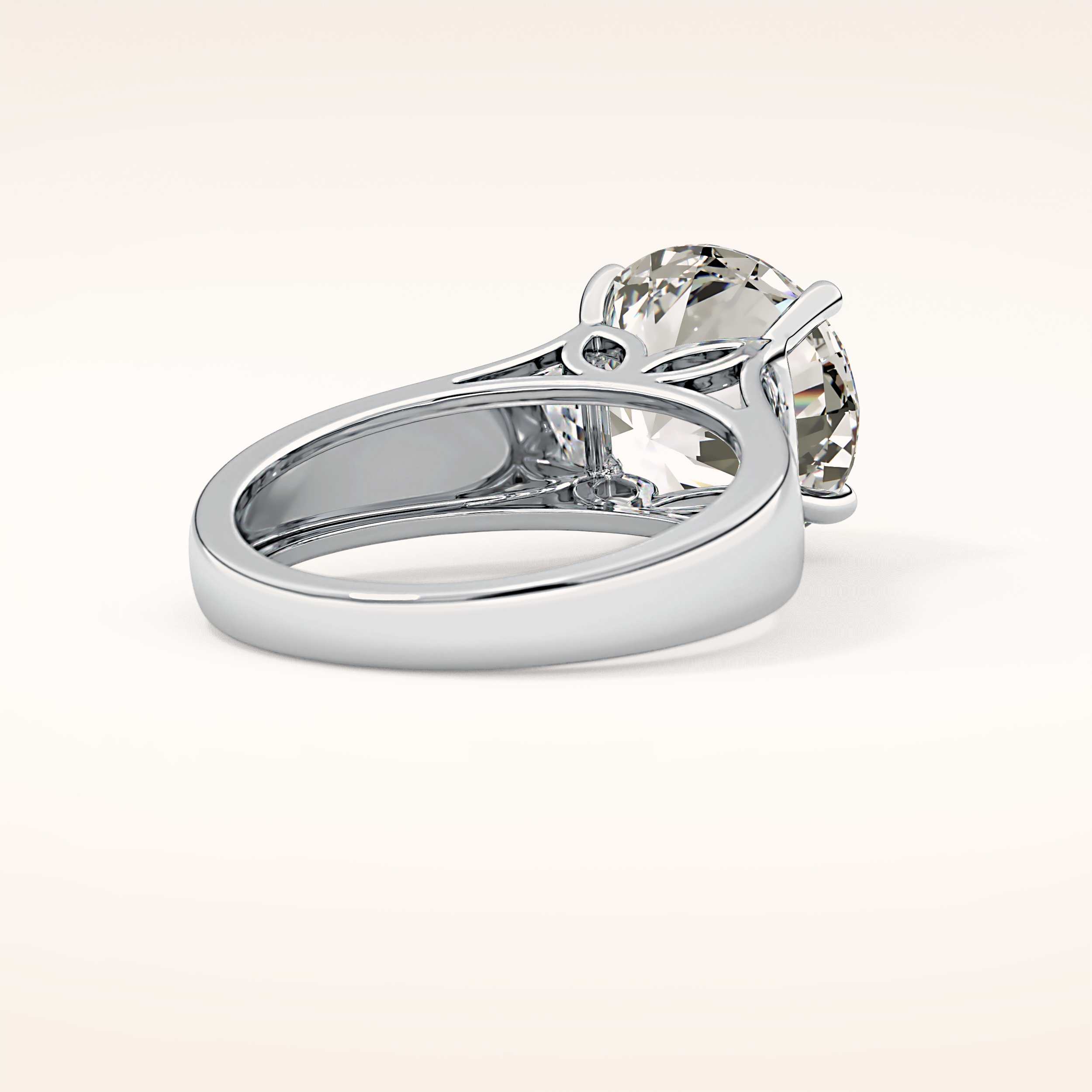 4.76 CT Round Shaped Solitaire Moissanite Engagement Ring