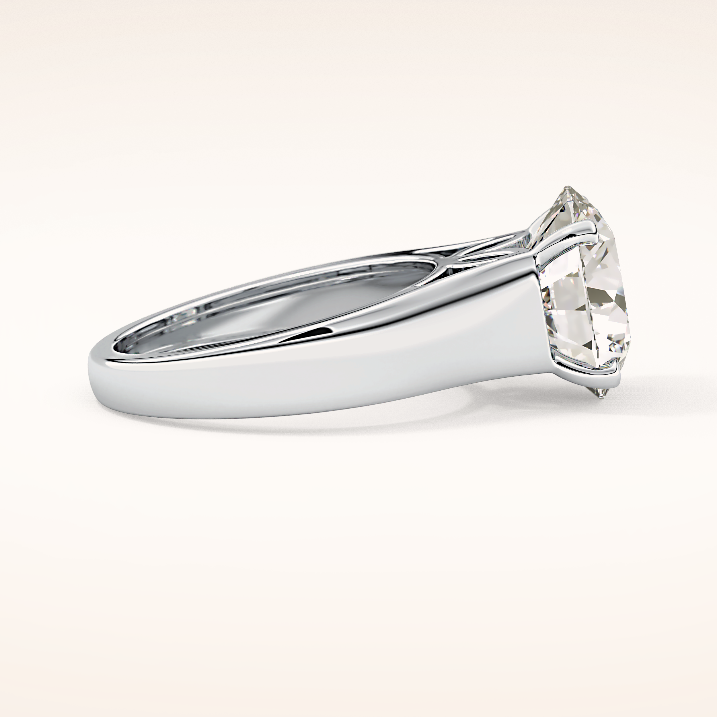 4.76 CT Round Shaped Solitaire Moissanite Engagement Ring