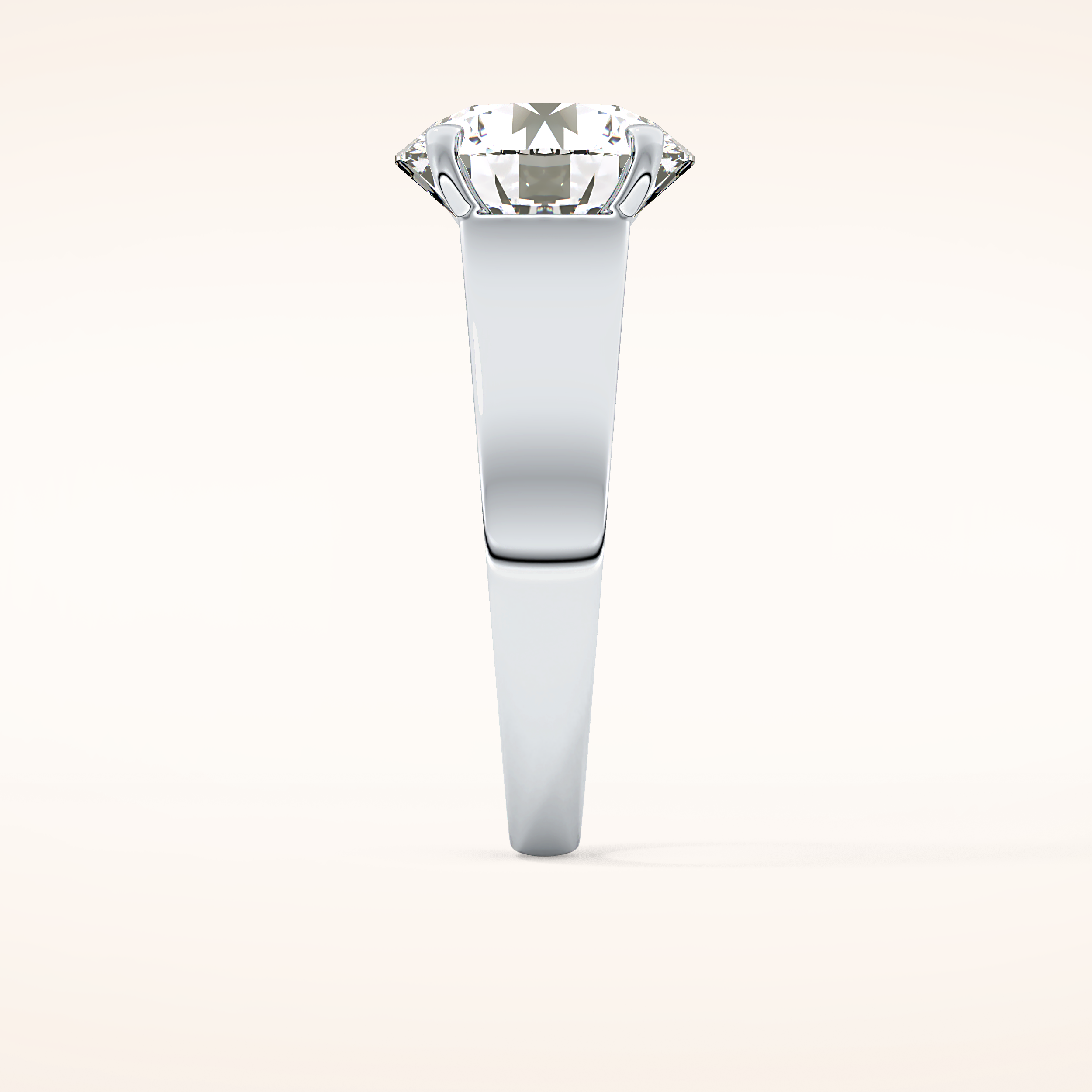 4.76 CT Round Shaped Solitaire Moissanite Engagement Ring