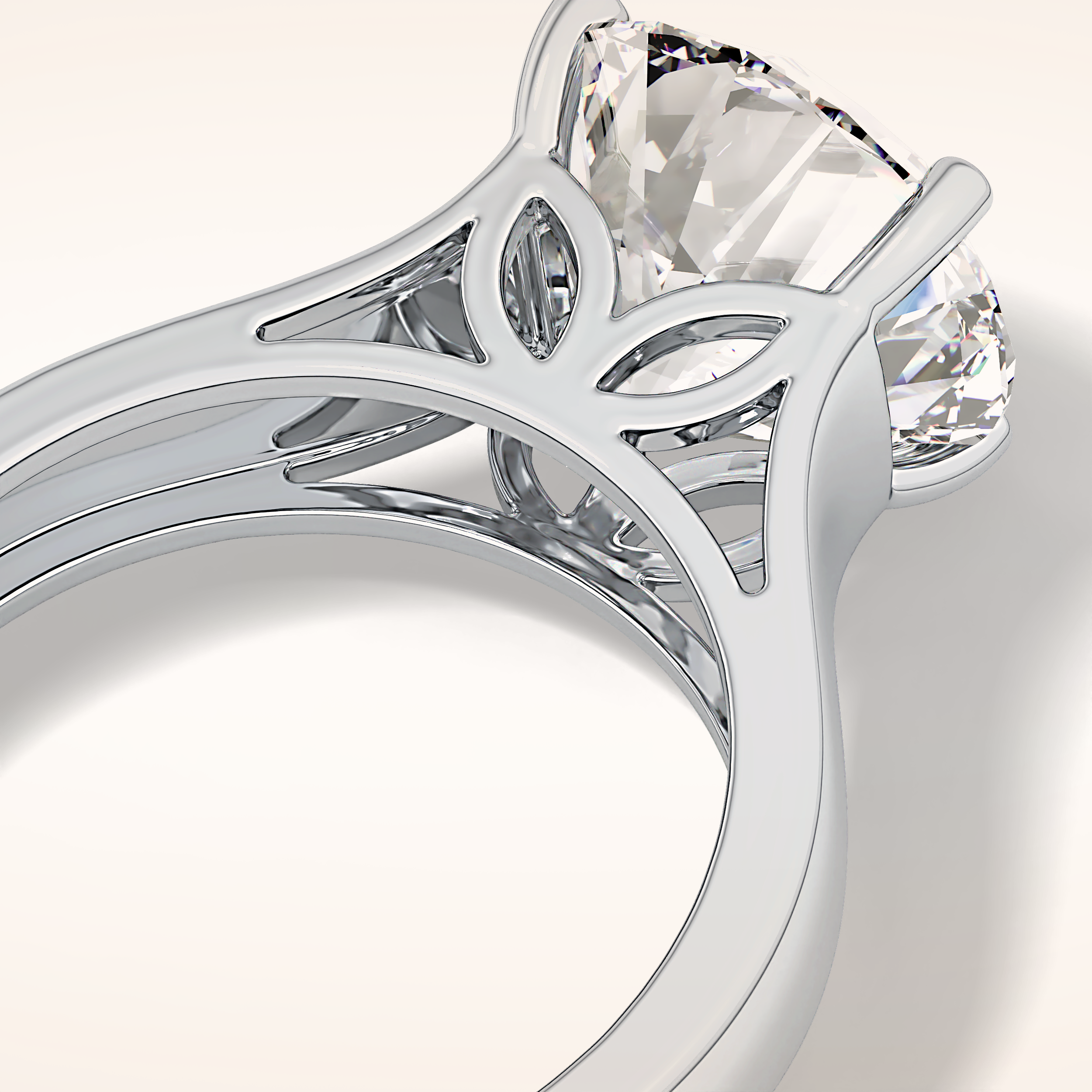 4.76 CT Round Shaped Solitaire Moissanite Engagement Ring