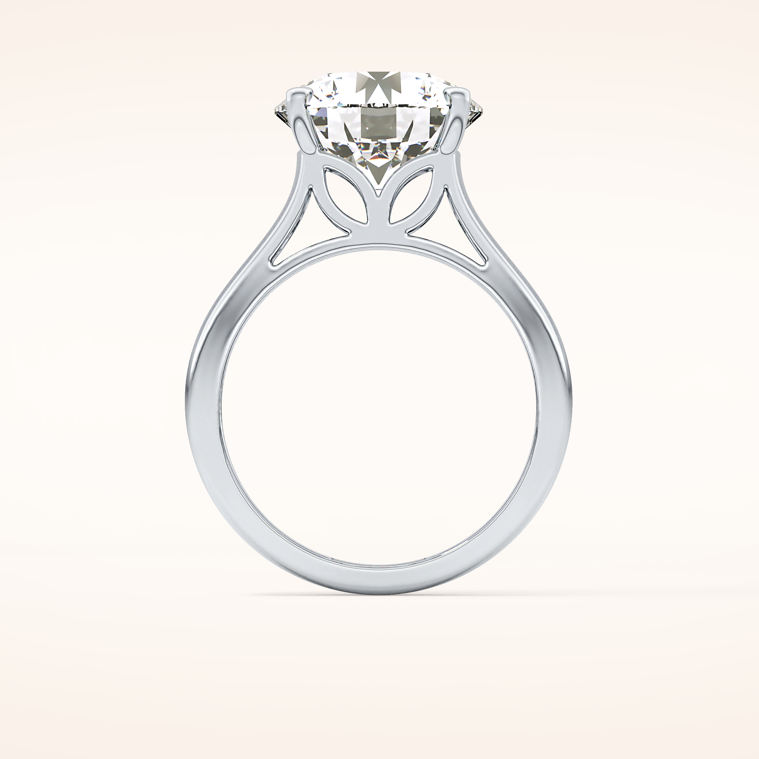 4.76 CT Round Shaped Solitaire Moissanite Engagement Ring