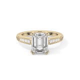 Emerald Pave Lab Grown Diamond Engagement Ring