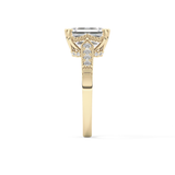 Emerald Pave Lab Grown Diamond Engagement Ring