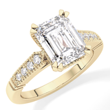 Emerald Pave Lab Grown Diamond Engagement Ring