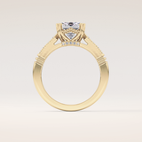 2.56 CT Emerald Shaped Pave Moissanite Engagement Ring