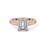 Emerald Pave Lab Grown Diamond Engagement Ring