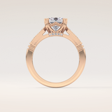 2.56 CT Emerald Shaped Pave Moissanite Engagement Ring