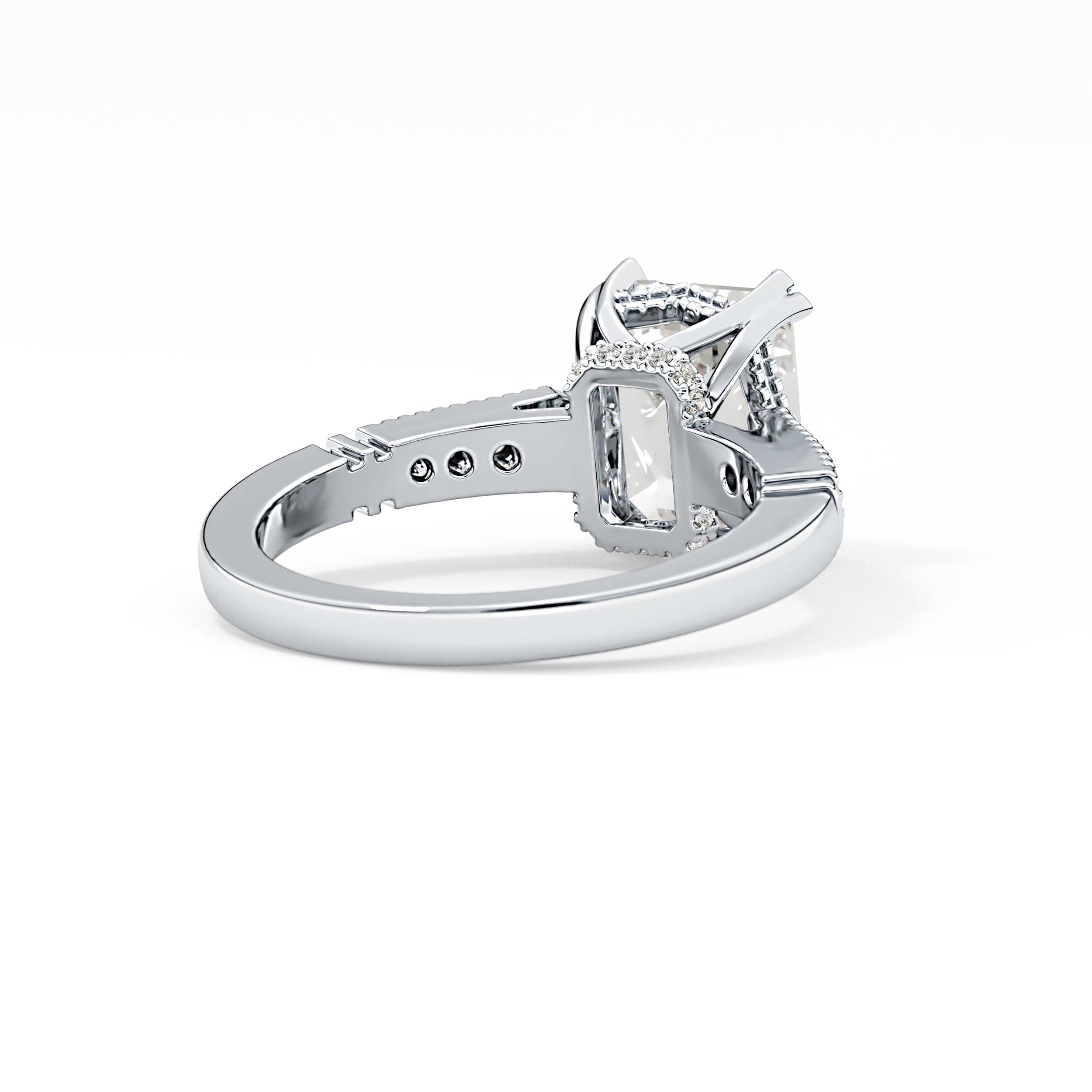 Emerald Pave Lab Grown Diamond Engagement Ring