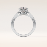 2.56 CT Emerald Shaped Pave Moissanite Engagement Ring