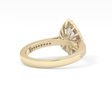 Pear Cut 1.2 Carat Moissanite Ring – Halo & Pave Setting in Gold