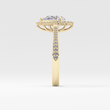 Pear Cut 1.2 Carat Moissanite Ring – Halo & Pave Setting in Gold