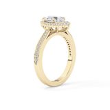 Pear Cut 1.2 Carat Moissanite Ring – Halo & Pave Setting in Gold