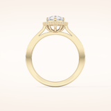 1.2 CT Pear Shaped Halo & Pave Moissanite Engagement Ring