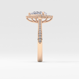 Pear Cut 1.2 Carat Moissanite Ring – Halo & Pave Setting in Gold