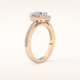 1.2 CT Pear Shaped Halo & Pave Moissanite Engagement Ring
