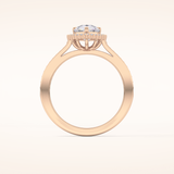 1.2 CT Pear Shaped Halo & Pave Moissanite Engagement Ring