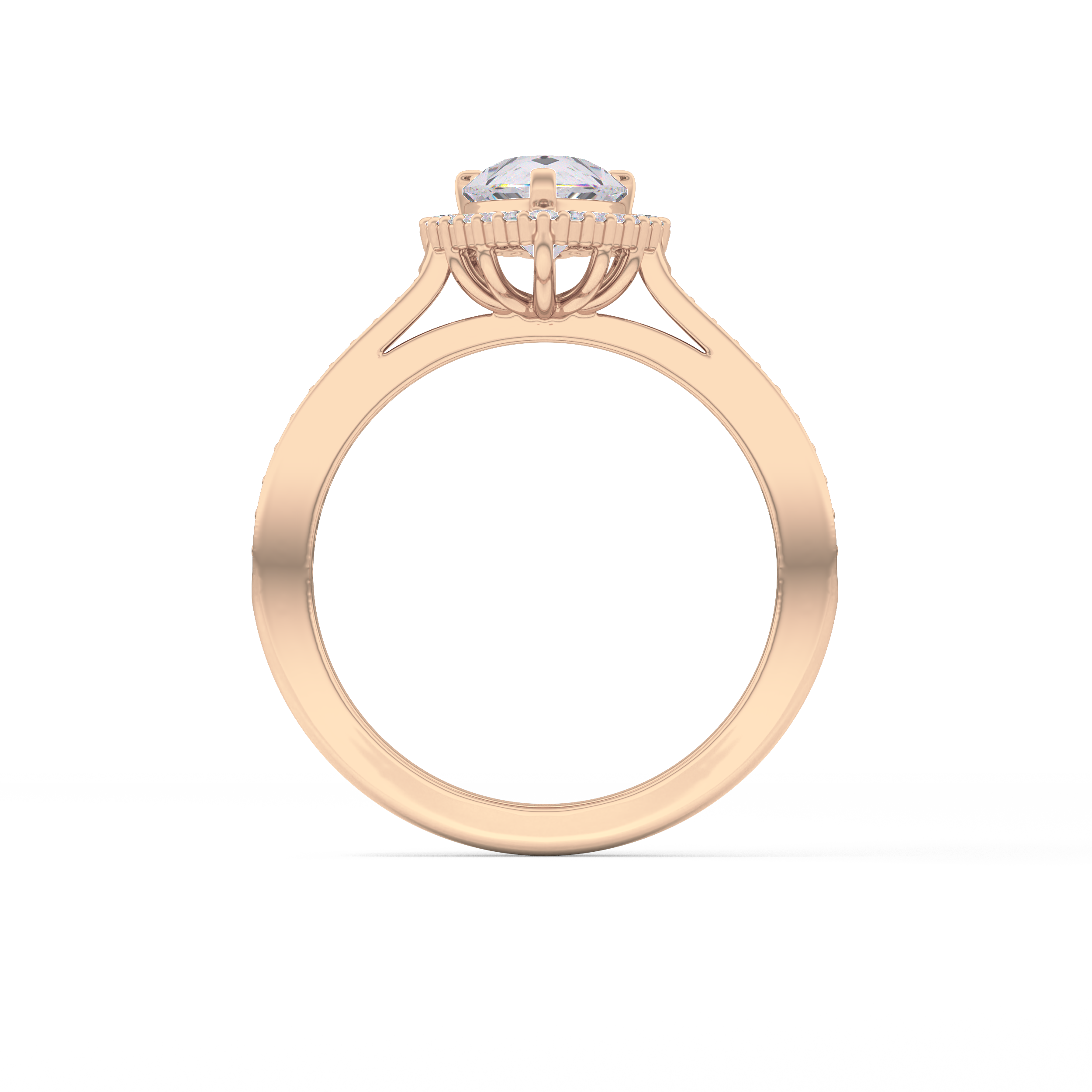 Pear Cut 1.2 Carat Moissanite Ring – Halo & Pave Setting in Gold