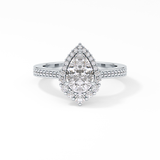 Pear Cut 1.2 Carat Moissanite Ring – Halo & Pave Setting in Gold