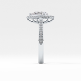 Pear Cut 1.2 Carat Moissanite Ring – Halo & Pave Setting in Gold