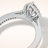 1.2 CT Pear Shaped Halo & Pave Moissanite Engagement Ring