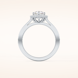 1.2 CT Pear Shaped Halo & Pave Moissanite Engagement Ring
