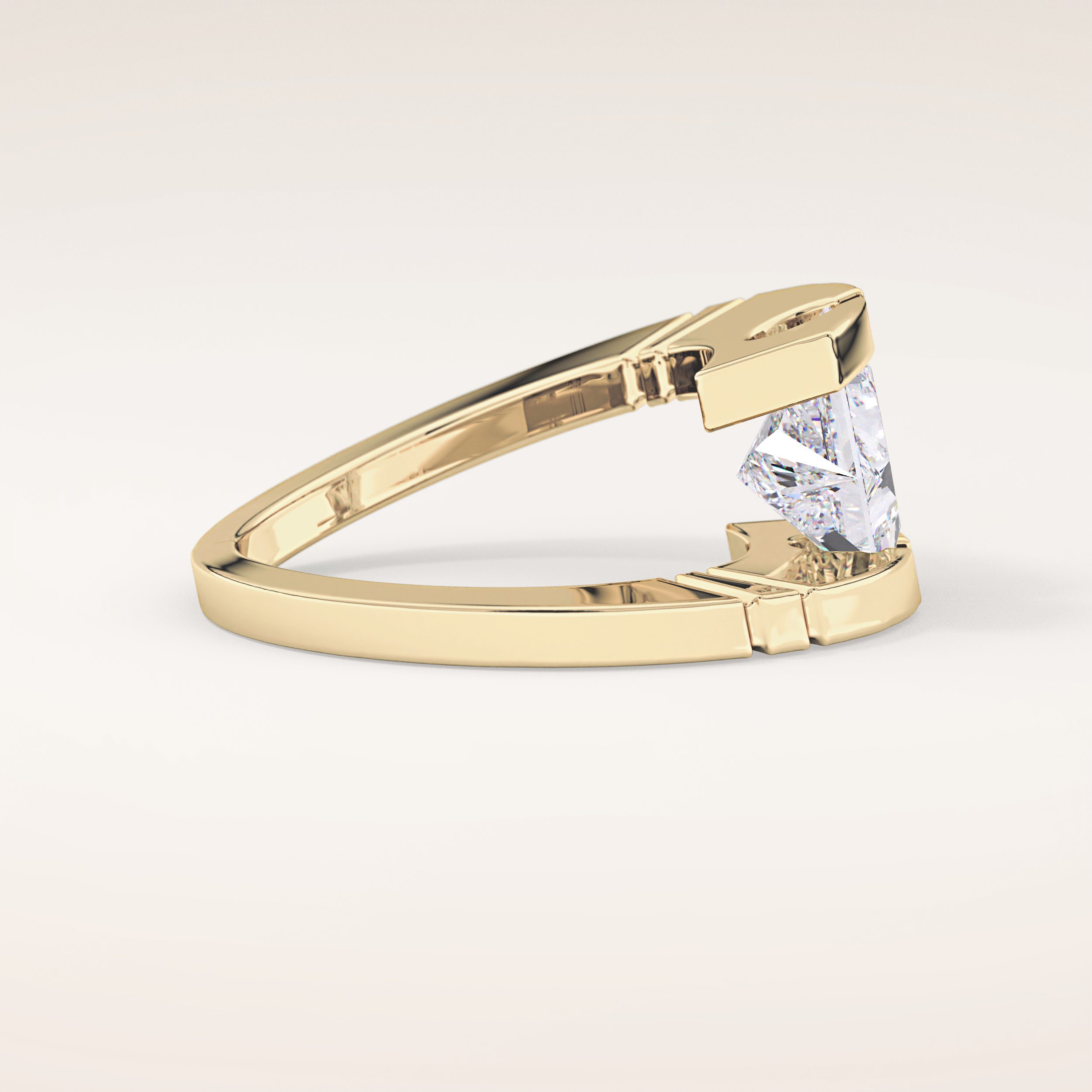 2.07 CT Princess Shaped Swirl Solitaire Moissanite Engagement Ring