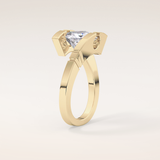 2.07 CT Princess Shaped Swirl Solitaire Moissanite Engagement Ring