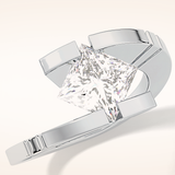 2.07 CT Princess Shaped Swirl Solitaire Moissanite Engagement Ring