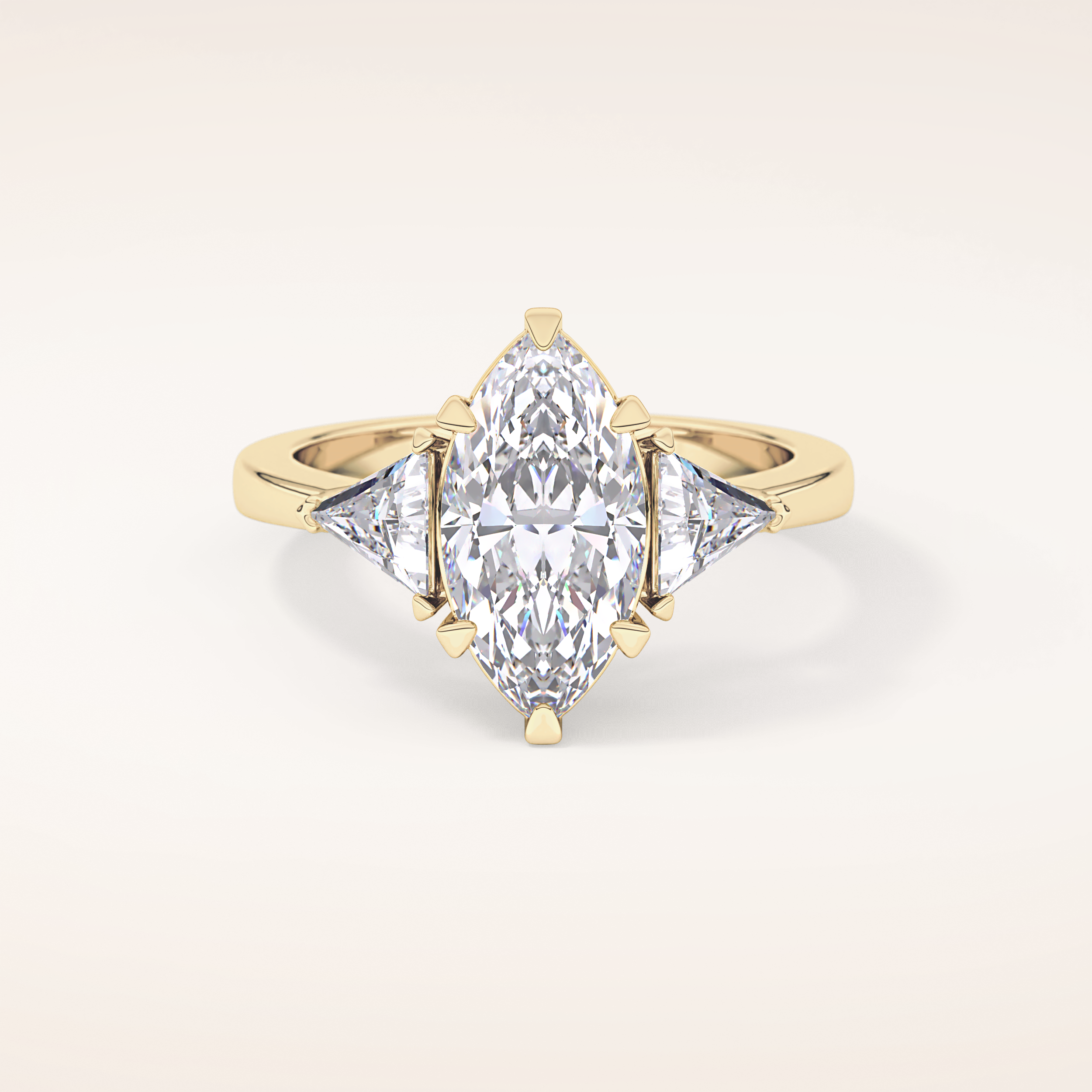 1.79 CT Marquise Shaped Three Stone Moissanite Engagement Ring